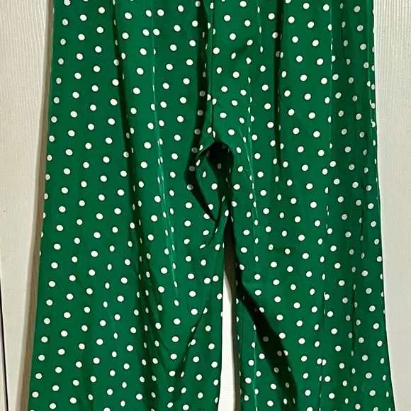 SHEIN Green Polka Dot Wide Leg Pants - Picture 5 of 5